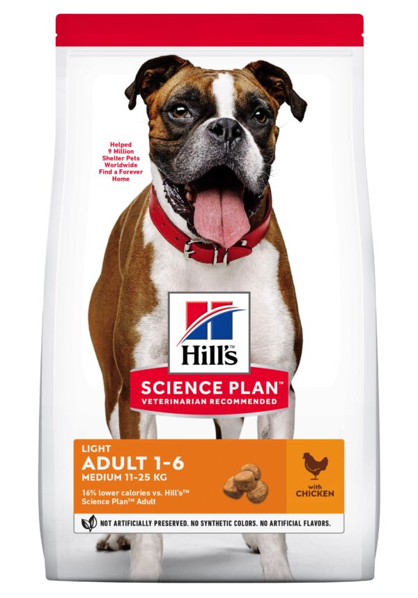 Hill's Science Plan™ Canine Adult Light. Medium Breed. Chicken. 12kg.